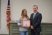 LMS Softball Player with Superintendent