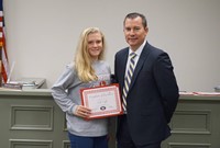 LMS Softball Player with Superintendent