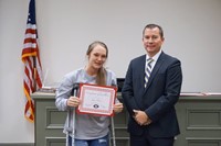 LMS Softball Player with Superintendent