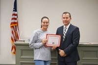 LMS Softball Player with Superintendent