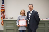 LMS Softball Player with Superintendent