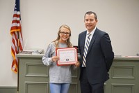 LMS Softball Player with Superintendent
