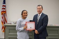 LMS Softball Player with Superintendent