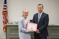 LMS Softball Player with Superintendent