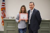 LMS Softball Player with Superintendent
