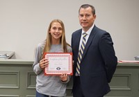 LMS Softball Player with Superintendent