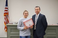 LMS Softball Player with Superintendent