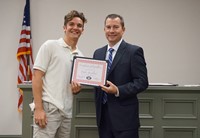 LHS baseball player with superintendent