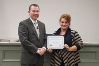 Gwen Cantrell and Superintendent Franklin 