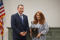 Board Member Gwen Cantrell with Superintendent Franklin