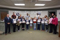 Monroe Elementary School Helen Ruffin Reading Bowl Team with Board Members