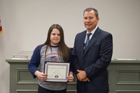 Monroe Elementary School Student and Superintendent Franklin
