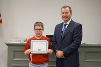 Monroe Elementary School Student and Superintendent Franklin