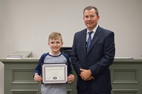 Monroe Elementary School Student and Superintendent Franklin