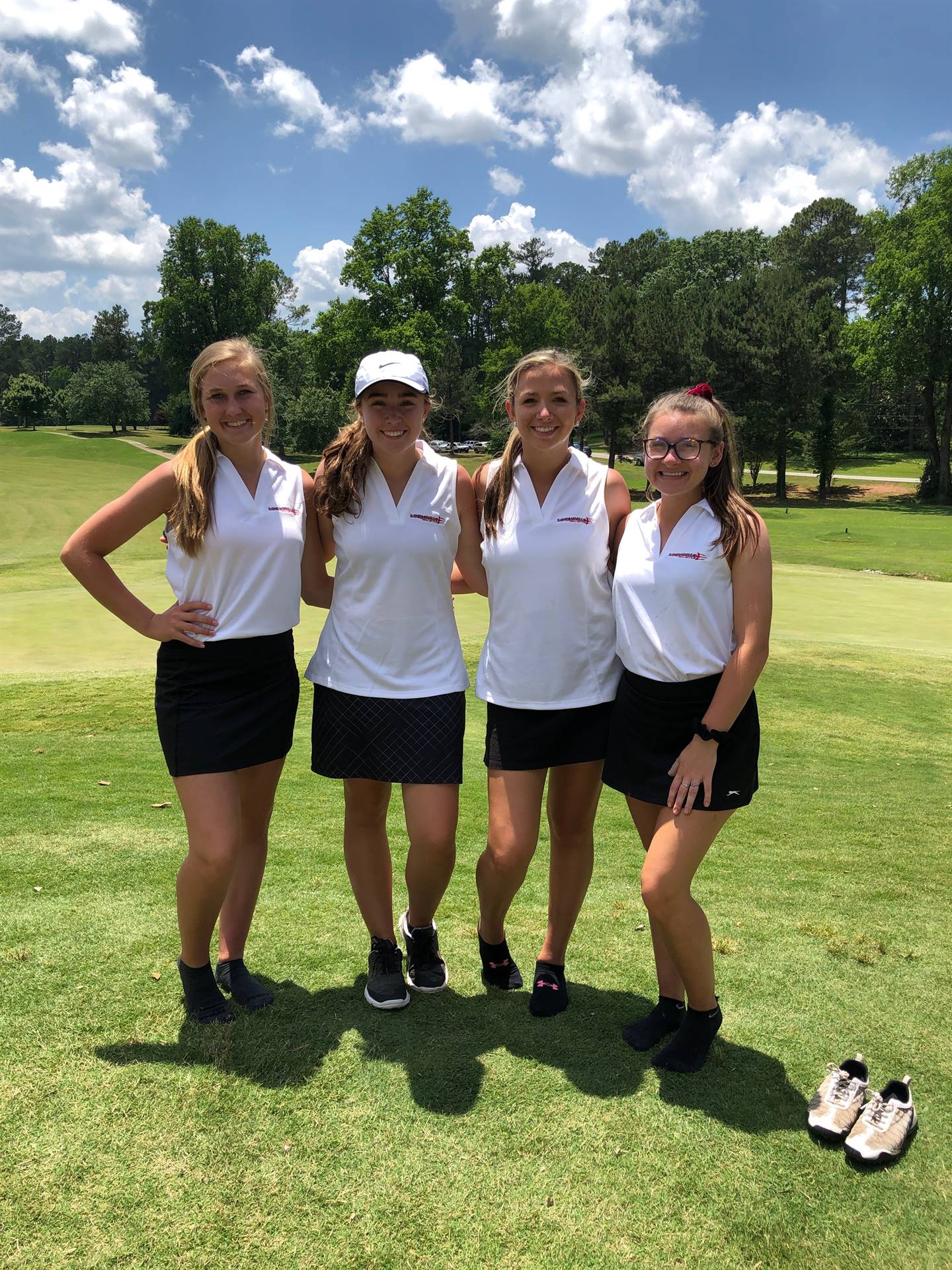 Girls at State sporting their White Uniform