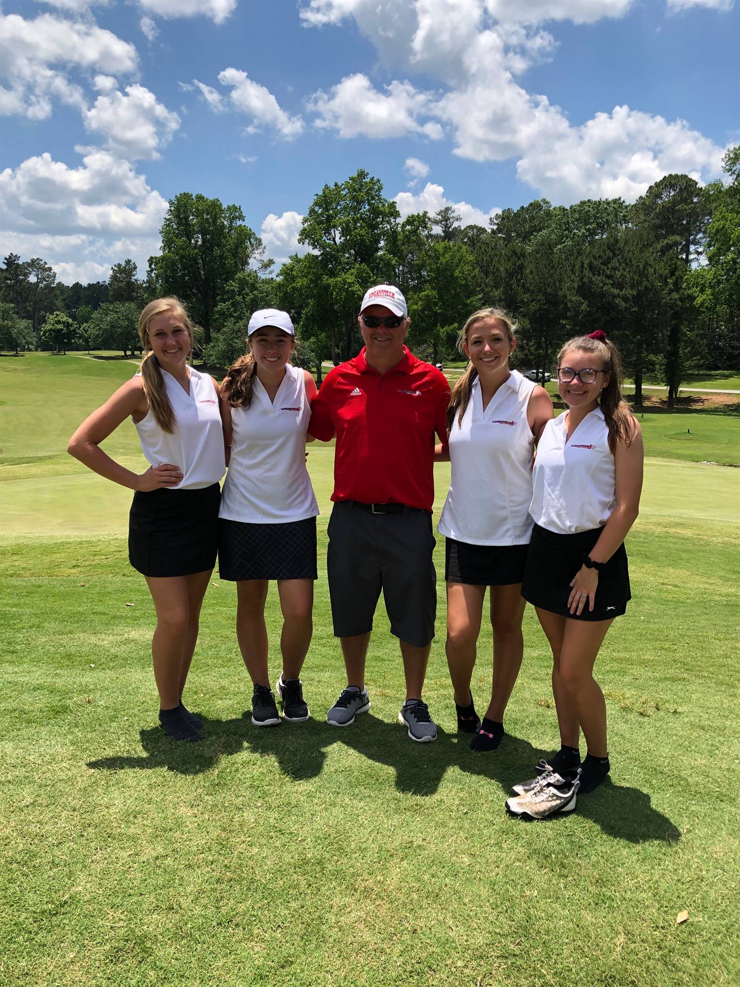 Girls Team at State with Coach