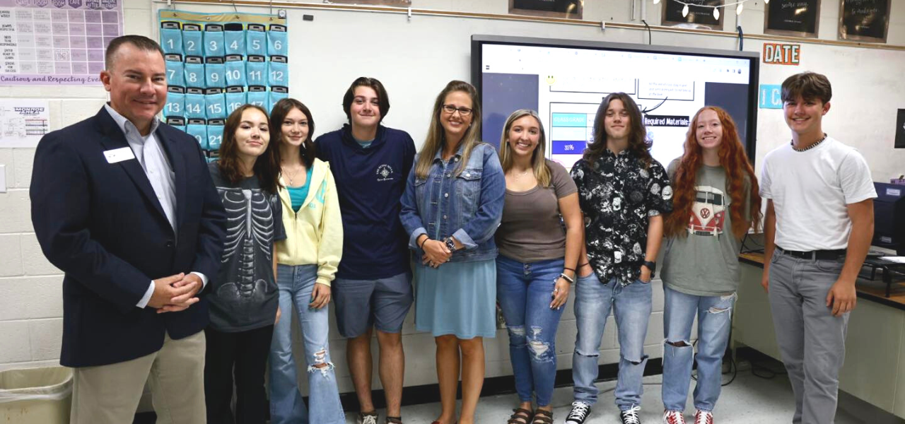 students with superintendent