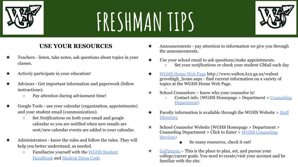 Freshman tips 2