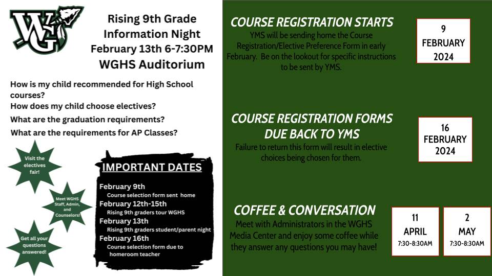 Rising 9th Grade Dates