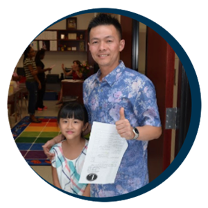 Parent visiting the school.